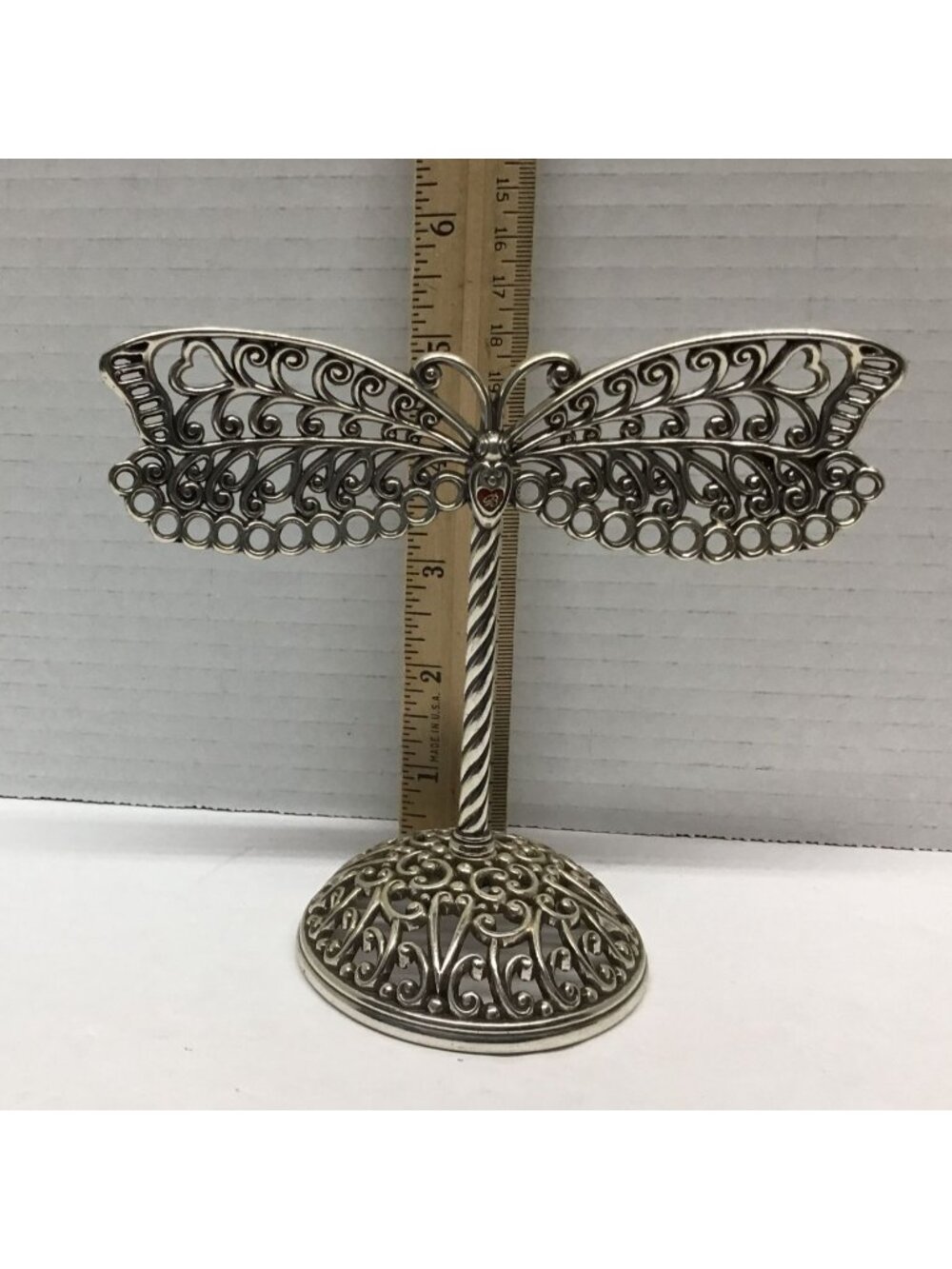Brighton Filigree Butterfly Dragonfly Metal Jewelry Earring Holder Stand - Picture 5 of 9